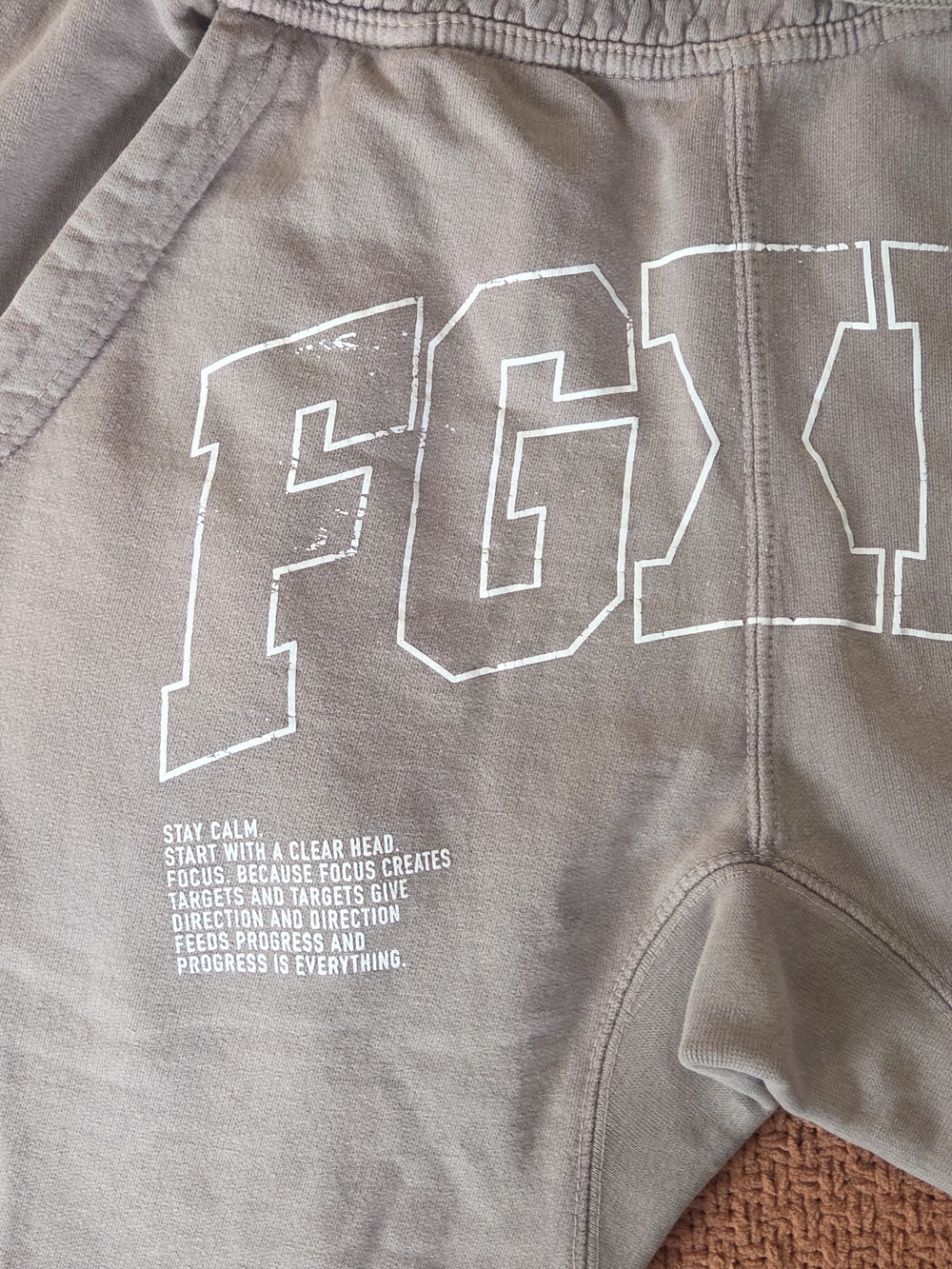FGFL Graphic Sweatpants – Spiritual Streetwear Joggers Purple Grayish Color - Picture 4 of 9